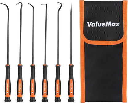 ValueMax Pick and Hook Set, Precision Pick Set with Tool Bag, Perfect for Automotive/Electronic Repair, O-Ring/Oil Seal Gasket Puller and Remover(6PCS)