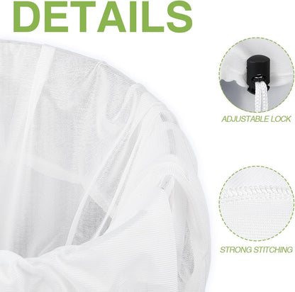 Chumia 10 Pack Brew Bags Reusable Extra Large 26 x 22'' Fine Mesh Strainer Cold Brew Filters Drawstring Cheese Cloth Straining Bags Wine Making Supplies for Fruit Cider Beer