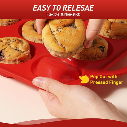 2 Packs 24 Cups Silicone Muffin Pan for Baking with Metal Reinforced Frame Mini Size Cupcake Pan Tray Chocolate Egg Pizza Bites Oven Cookie Mold Muffin Tin Tart Pans Sheet Set Small