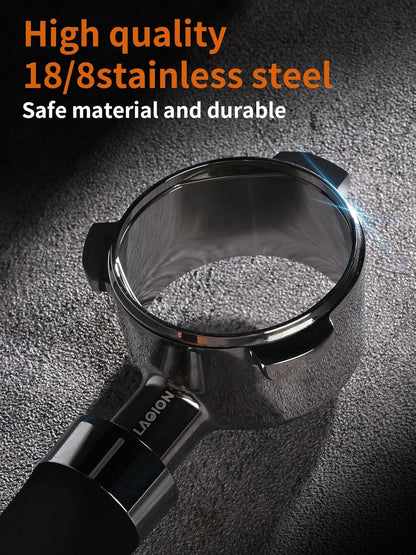 54mm Bottomless Portafilter, Espresso Portafilter Precision Extraction with Filter Basket Included, Stainless Steel Portafilter & Black Silicone Handle, Compatible with Breville Machines