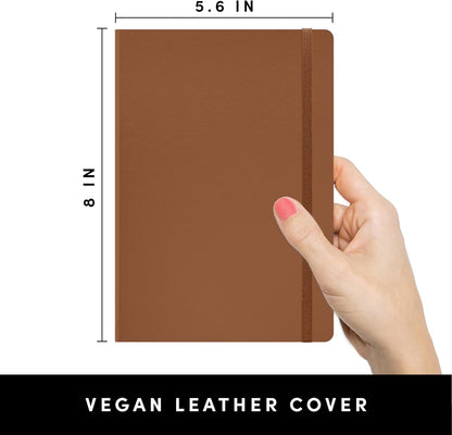 PAPERAGE Blank Journal Notebook, (Cognac), 160 Pages, Medium 5.6 inches x 8 inches - 100 GSM Thick Paper, Hardcover