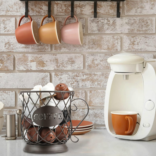 TreeLen Coffee K Cup Holder, K Pod Storage Organizer, Keurig Cup Holder for Countertops, Kcup Holders for 35 K cups – Matte Bronze