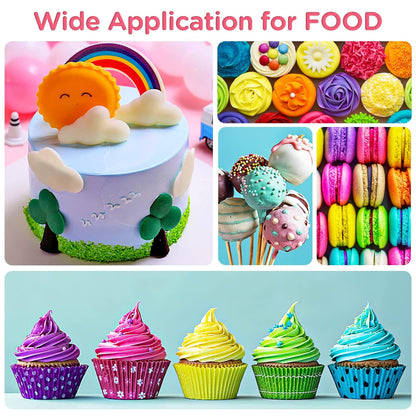 12 Color Food Coloring Set - Vibrant Liquid Food Colors Frosting Dye Tasteless for Baking, Cake Decorating, Easter Egg, Royal Icing, Fondant, Macaron - 0.25 Fl. Oz Bottles