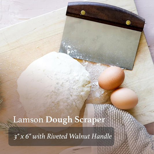 Lamson 3" x 6" Dough (Bench) Scraper with Walnut Handle
