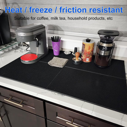 4 Pack Rubber Mats, 18" x 12" Black Bar Service Spill Mat for Countertop, Bartending, Efficient and Stylish Solution