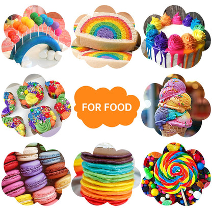 Food Coloring Liquid Food Color 24 Colors Herbeklab Water Based Food Dye Slime Coloring Dye Neon Food Coloring for Baking Icing Cake Decorating, 0.35 fl oz/bottle