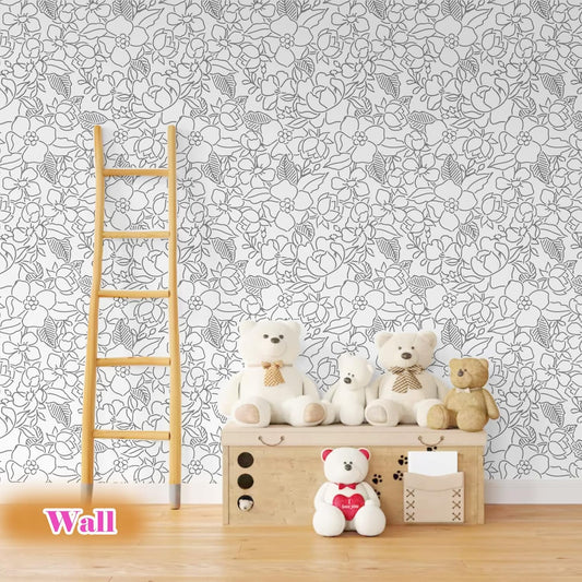 Large Flower Stencils for Painting Floral Leaf Stencil Rose Vine Background Template Paint Stencils for Painting on Wood Burning Art Craft Canvas Furniture Wall (7 Large Flowers)