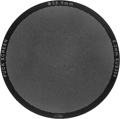 IKAPE 58.5mm Espresso Puck Screen, 0.2mm Thickness, Reusable Metal Ultra-thin & Ultra-light Coffee Filters, Food-grade 316 Stainless Steel Coffee Puck Screen for Espresso Baristas(black)