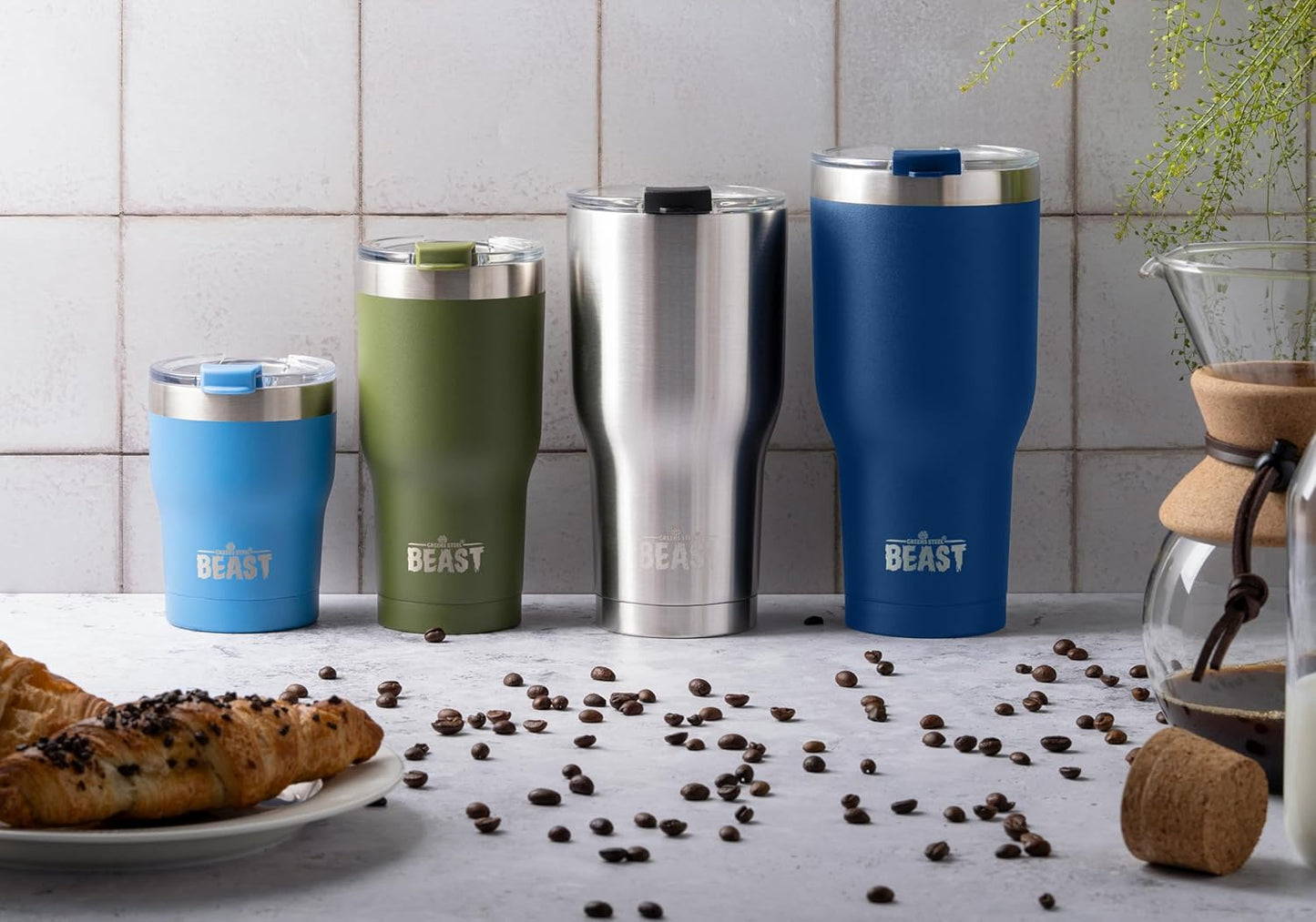 Beast 20 oz Tumbler Stainless Steel Vacuum Insulated Coffee Ice Cup Double Wall Travel Flask (Royal Blue)