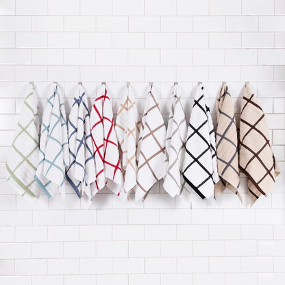 All-Clad Checked Kitchen Towel: Highly Absorbent, Super Soft Long Lasting - 100% Cotton, 17"x30" Tea Towel for Cleaning & Drying Dishes, Pans, Glassware, or Countertops, (1-Pack), Fennel