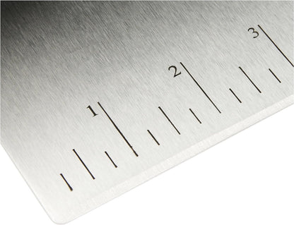 Amazon Basics Multi-Purpose Stainless Steel Scraper/Chopper with Contoured Grip, 6", Black, Silver