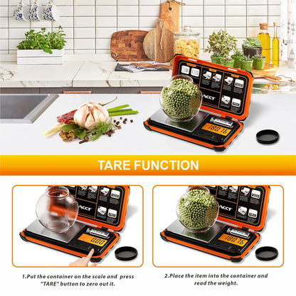 Precision Pocket Scale, 200gx0.01g Jewelry gram Scale, Digital Food Scale with LCD Display, one-Click Conversion 6 Units, mini Scale for Kitchen/Powder/Coffee/Coins(Battery Included)