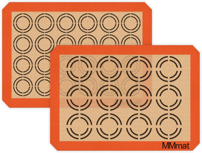 Silicone Baking Mats - Best German Silicone - Non Slip Silicone Baking Sheet, Non Stick Reusable Silicone Mats for Baking, Oven Liner, Counter Mat - 2 Half Sheets Cookie Baking Mats