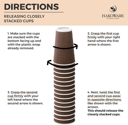 [85 SET]Harvest Pack 16 oz Coffee Cups, Disposable Insulated Ripple Coffee Cups, Double-Walled To go Cups with Lids, Brown Geometric, Drinking Paper Cups for Tea Hot Chocolate Drinks