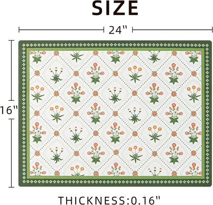 Dish Drying Mat Diatomaceous Earth Soft Coffee Mat, Silicone Dish Drying Mat for Kitchen Counter or Sink for Kitchen Bathroom Coffee Bar (Green, 16 x 24 Inches)