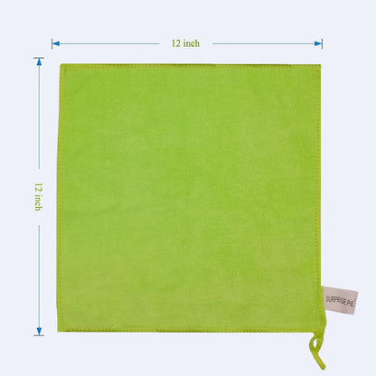 Microfiber Cleaning Cloth for Kitchen Housekeeping Dish Electronics Dust Rags Thick Lint Free Car Wash DryingTowel (12"x12") Green-6 Pack