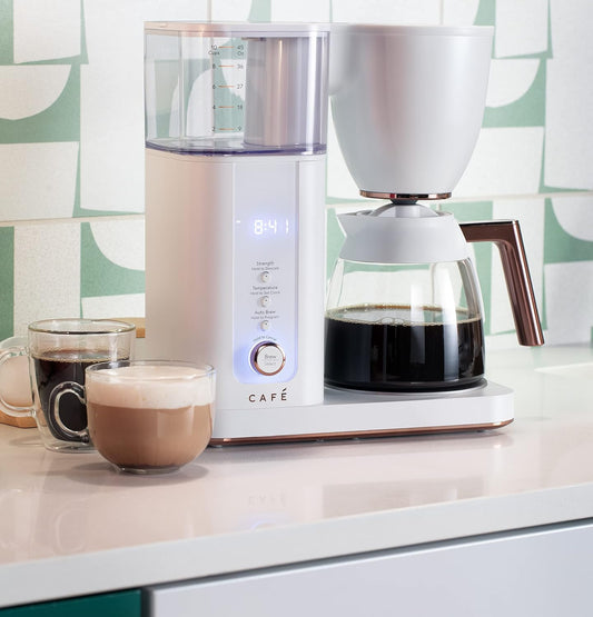 Café Specialty Drip Coffee Maker | 10-Cup Glass Carafe | WiFi Enabled Voice-to-Brew Technology | Smart Home Kitchen Essentials | SCA Certified, Barista-Quality Brew | Matte White