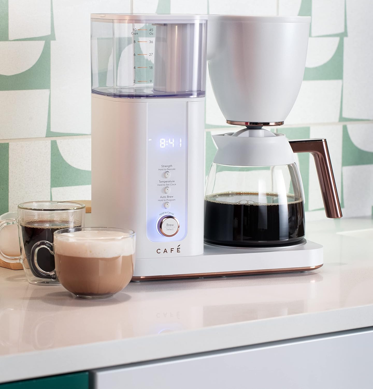 Café Specialty Drip Coffee Maker | 10-Cup Glass Carafe | WiFi Enabled Voice-to-Brew Technology | Smart Home Kitchen Essentials | SCA Certified, Barista-Quality Brew | Matte White (Renewed)