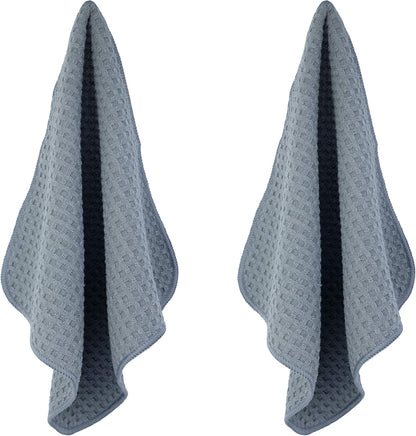 POLYTE Ultra Premium Microfiber Kitchen Dish Cloth Waffle Weave, 8 Pack (12x12 in, Gray)
