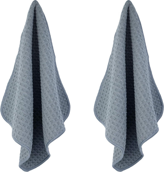 POLYTE Ultra Premium Microfiber Kitchen Dish Cloth Waffle Weave, 8 Pack (12x12 in, Gray)