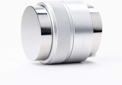 Crema Coffee Products | 45.5mm Coffee Distributor/Leveler & Hand Tamper | Fits Flair Pro and Pro 2 | Double Sided, Adjustable Depth | Beautiful Espresso Hand Tampers(45.5mm)(Silver)