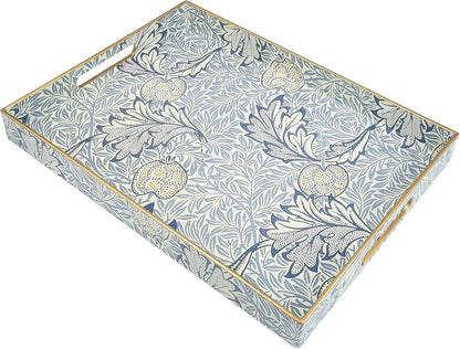 Rectangle Plastic Serving Tray with Handles, Elegant Decorative Tray for Coffee Table, Ottoman, Living Room, Kitchen, and Outdoor Use. 12"*16"*1.6" F