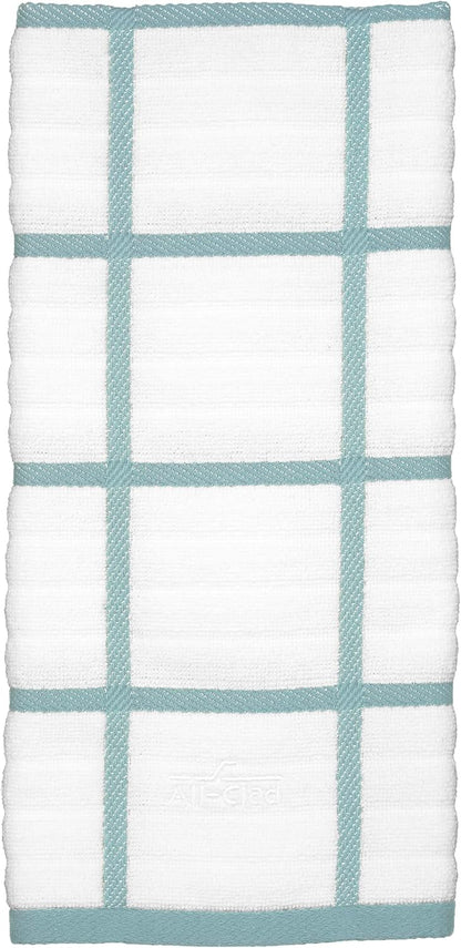 All-Clad Checked Kitchen Towel: Highly Absorbent, Super Soft Long Lasting - 100% Cotton, 17"x30" Tea Towel for Cleaning & Drying Dishes, Pans, Glassware, or Countertops, (1-Pack), Rainfall