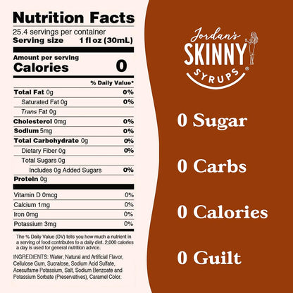 Jordan's Skinny Syrups Butter Toffee, Sugar Free Flavoring Syrup, 25.4 Fl Oz (Pack of 2)