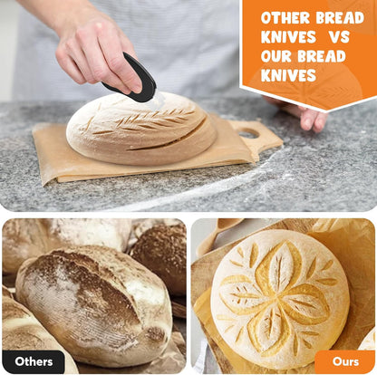 Extractable & Magnetic Bread Lame Dough Scoring Tool - Professional Sourdough Scoring Tool - Sourdough Bread Baking & Bread Scoring Tool - Scoring Patterns booklet & 5 Razor Blades (Black)
