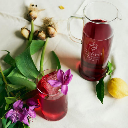 Rishi Tea Simple Brew Teapot - For 33oz Loose Tea Preparation, Built-in Strainer, Everyday Teaware, Easy to Clean, Borosilicate Glass, Enjoy Hot or Iced Tea - 1000ml