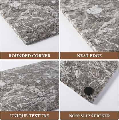 Koville Natural Marble Cutting Board for Kitchen Pastry Bread, 12" x 8" Real Stone Slab Marble Cheese Board for Counter, Decorative Boards Serving Boards for Home Kitchen(Morocco-Zagora Gray)