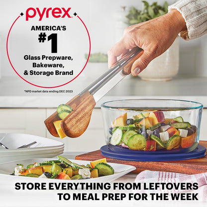 Pyrex Simply Store (5-Pack) Medium Glass Food Storage Containers Set, (3, 4 & 6 Cup) Meal Prep Containers With BPA-Free Lids, Dishwasher & Microwave Safe