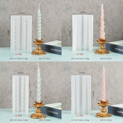 8 Pack Spiral Candle Mold Pillar Candle Cylinder Molds - 8 Style - Resin Casting Silicone Molds for Home Decor & Candle Making Wave Spiral Mold