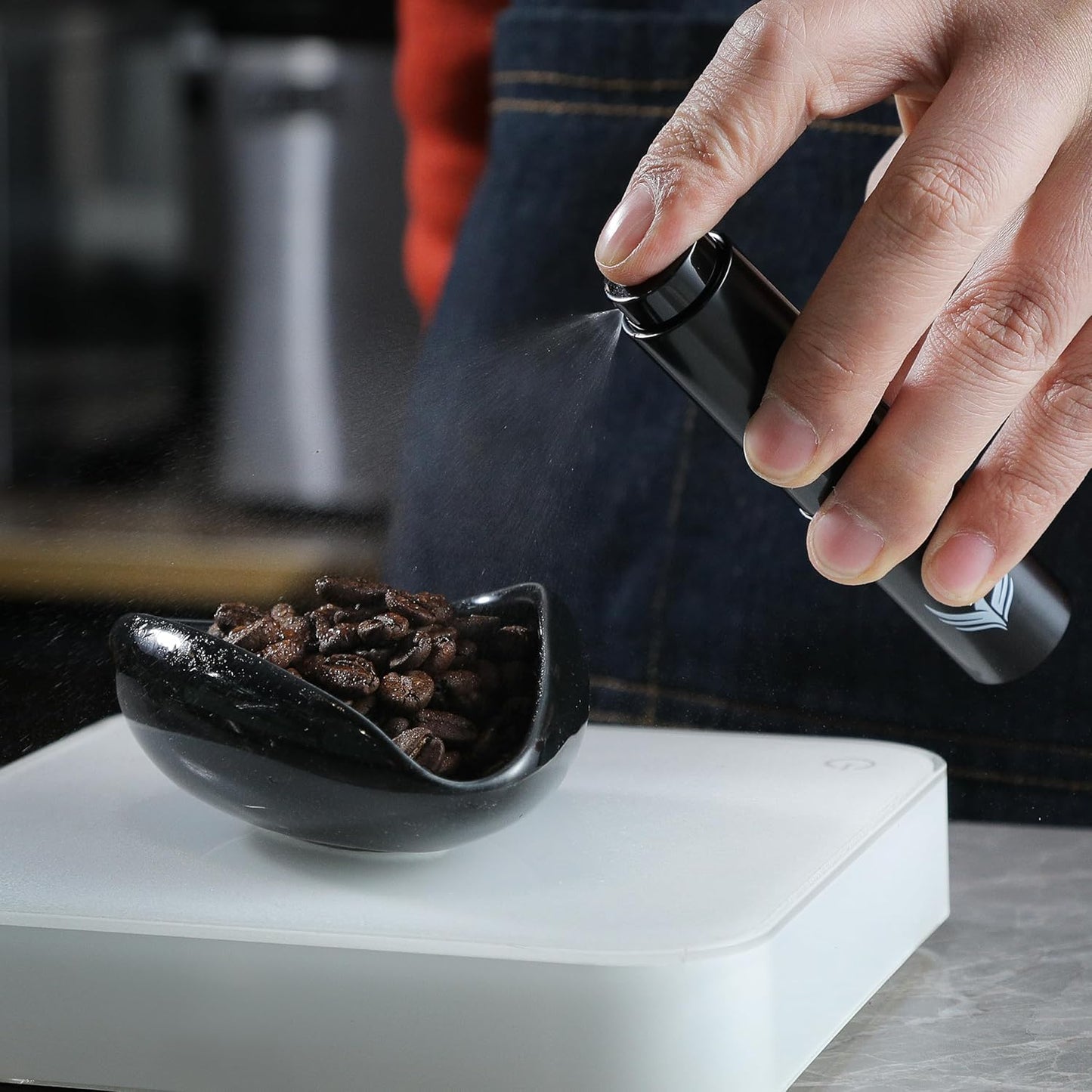 Coffee Bean Dosing Cup and RDT Sprayer Gift Set Coffee Bar Accessories Ceramic Dosing Vessel/Single Dose Measuring Tray Kit