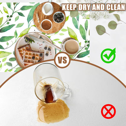 Dish Drying Mat Watercolor Green Leaves Coffee Bar Mat for Countertop Absorbent Hide Stain Rubber Backed Dish Drainer Rack Pad Espresso Machine Cafe Table Decor 11.8 x 19.7 Inch