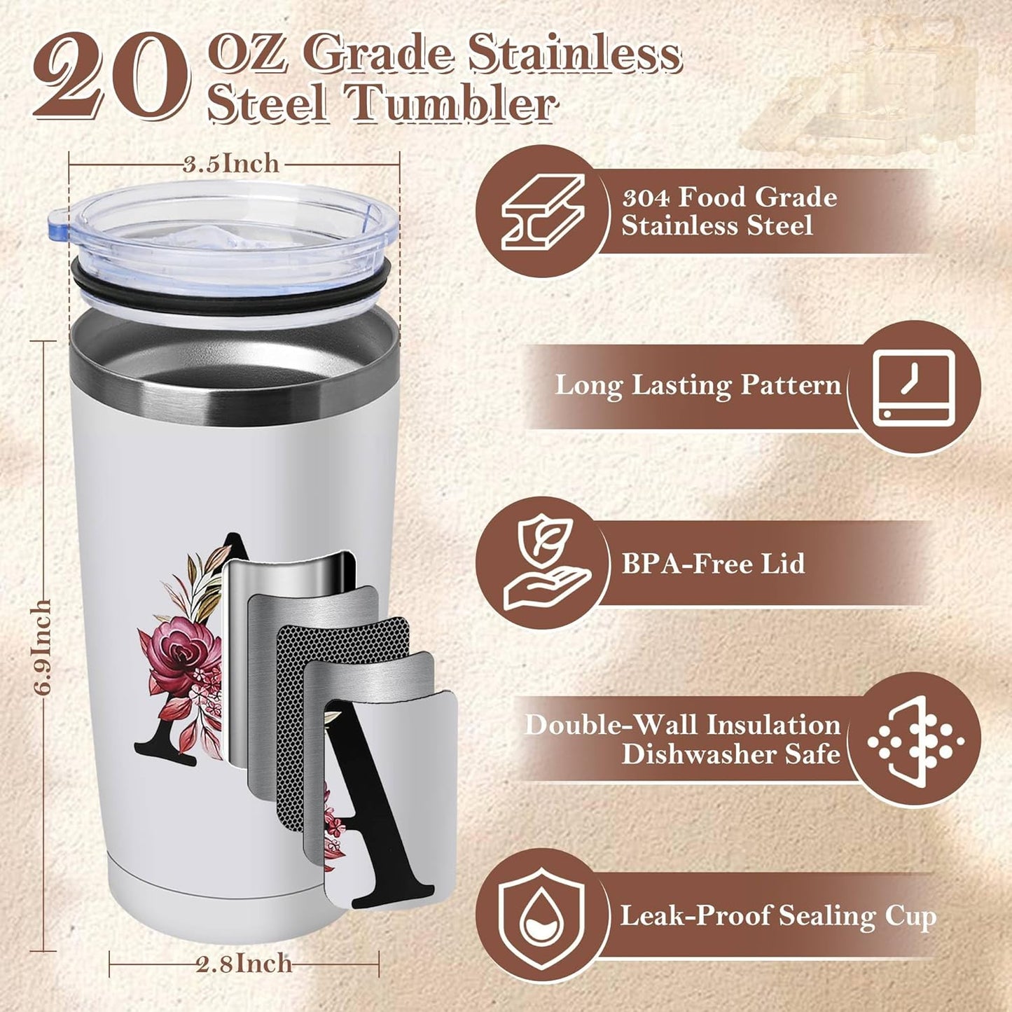 20 Oz Insulated Coffee Cup with Lid Car Tumbler Travel Mug Women Her Sister Mom Girlfriend Aunt Best Friend Friendship Grandma Bestie Wife Daughter Law Lady Happy Birthday Cool Unique Cute Gifts