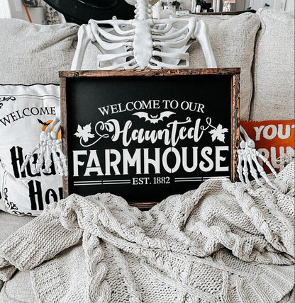 Halloween Stencils for Painting on Wood 12”x8” Large Halloween Stencil Boo Trick or Treat Bats Hocus Pocus Stencils for Door Mats Wood Sign T-Shirt Decor