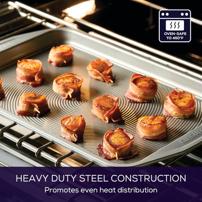 Circulon Total Bakeware Set Nonstick Cookie Baking Sheets, 2 Piece, Gray