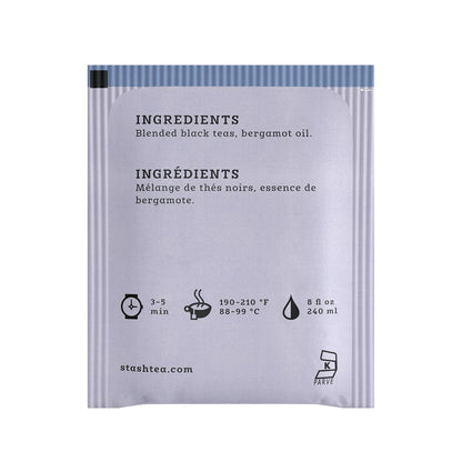 Stash Tea Earl Grey Black Tea - Caffeinated, Non-GMO Project Verified Premium Tea with No Artificial Ingredients, 20 Count (Pack of 6) - 120 Bags Total
