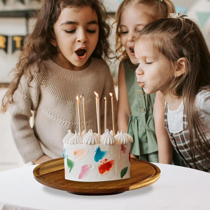 Rotating-Wood-Cake-Stand With Acrylic Dome Lid, Round Wooden Cake Holder Plate With Cover, 2-in-1 Dessert Table Display Set For Party, Charcuterie Board For Cheese, Chips & Dips, Nachos, Fruit Platter