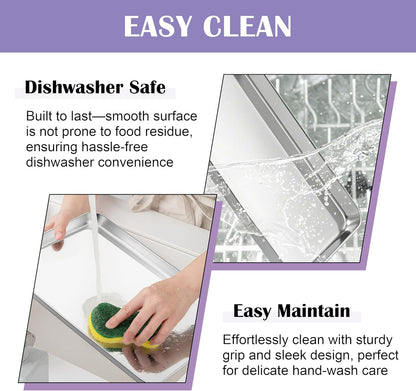 E-far Large Baking Sheet with Wire Rack (2 Pans + 2 Racks), 20 x 14 Inch Stainless Steel Cookie Pans Tray & Cooling Rack for Baking, Non Toxic & Heavy Duty & Rust Free, Oven & Dishwasher Safe