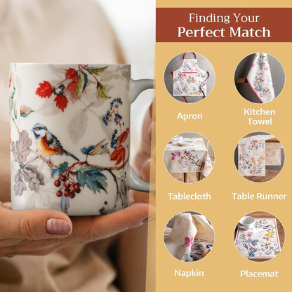 Maison d' Hermine Coffee Mug with Handles Fine Bone China Mugs Pack of Two Tea Cups for Hot Beverages Cappuccino Latte Home Restaurant Office Perfect for Gift (Equinoxe - Beige, 15 Ounce)