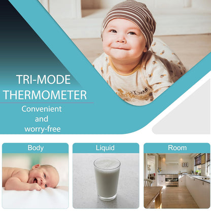 Amplim Non-Contact Forehead Thermometer & Case for Adults, Kids, Baby, FDA Cleared, Medical Grade, Touchless Infrared, 1-Sec Reading, Fever Alarm, Memory Recall, Quiet Mode, (White)