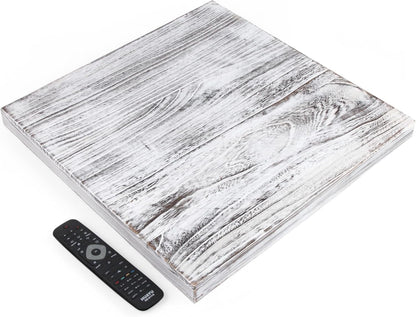 Extra Large Square Ottoman Table Tray 20" - Rustic Wooden Serving Tray for Farmhouse Decorative Oversized Coffee Table Trays Living Room Kitchen Counter Breakfast White