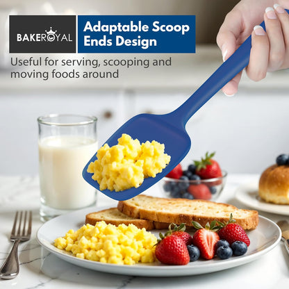 Silicone Spatula Set - 4-Piece Rubber Spatulas Silicone Heat Resistant 600°F for Everyday Task - Seamless Design Kitchen Spatulas for Nonstick Cookware - Royal Blue