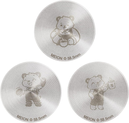 MEION 58.5mm Espresso Puck Screen-3 Pack 0.2mm Ultra Thin Espresso Puck, Stainless Steel Reusable Coffee Filter, Compatible with Espresso Machine 58mm Portafilter Basket