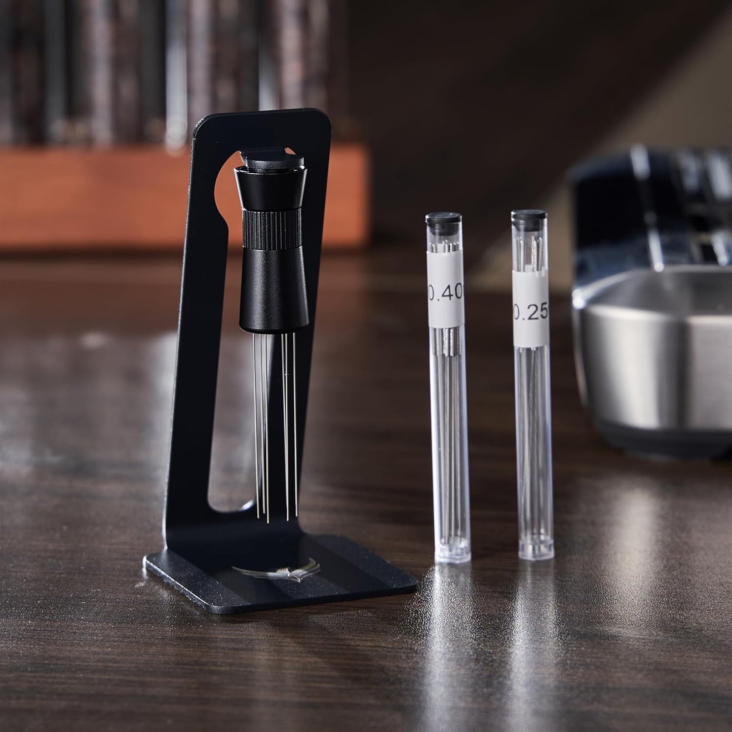 58mm Espresso Accessories Set – Tamping Station, Calibrated Tamper, Adjustable Coffee Distributor, WDT Puck Prep Tool & Scale for Rocket, ECM & Lelit