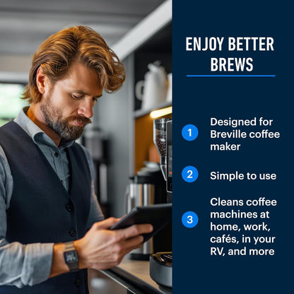 Essential Values Descaling Solution Compatible with Breville - Coffee Pot Cleaner and Descaler - Descaler Specially Formulated for Breville Coffee Machines - 12 Month Supply 2-Pack
