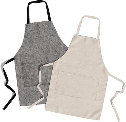 lepni.me Chefs Aprons | Cooking Baking Grilling for Home Restaurant | Premium Kitchen Aprons with Double Pocket for Men Women