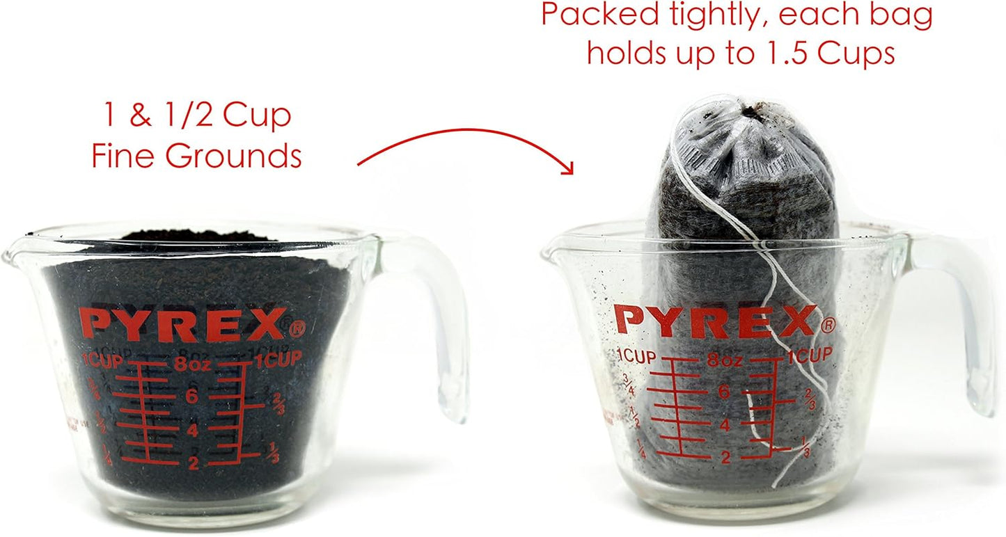 No Mess Cold Brew Coffee Filters - Easy, Single Use Filter Sock Packs, Disposable, Biodegradable Fine Mesh Brewing Bags for Concentrate, French/Cold Press Kit, Hot Tea in Mason Jar or Pitcher
